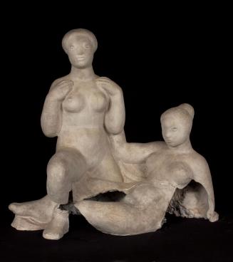 Franz Blum, Zwei Frauen, 1937, Gips, 64 × 55 × 30 cm, Belvedere, Wien, Inv.-Nr. 7119