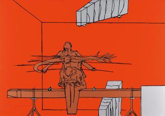 Bruno Gironcoli, Einrichtung, 2003, Originalseriegraphie in vier Farben von Hand gedruckt auf g ...