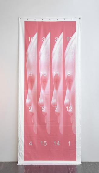 Nick Oberthaler, Untitled (Melancholia II), 2014, Latexdruck auf Baumwollleinen, 340 × 145 cm,  ...