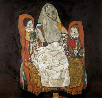 Egon Schiele, Mutter mit zwei Kindern III, 1915-1917, Öl auf Leinwand, 150 x 159,8 cm, Belveder ...
