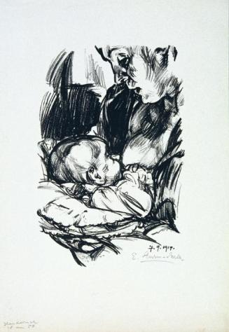 Egge Sturm-Skrla, Mutter mit Kind, 1919, Lithographie, 57 x 39 cm, Belvedere, Wien, Inv.-Nr. 82 ...