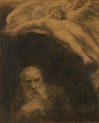 Max Švabinský, Vision nach Auguste Rodin, 1902, Kreide auf Papier, Belvedere, Wien, Inv.-Nr. 11 ...