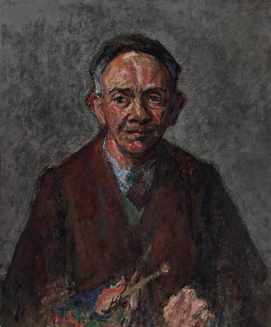 Gerhart Frankl, Selbstbildnis I, 1951–1954, 1961, Tempera und Öl auf Leinwand, 75 × 62,5 cm, Sc ...