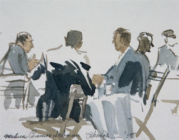 Fritzi Ecker-Houdek, Auf Rhodos, 1956, Wasserfarbe auf Papier, 16 x 21 cm, Belvedere, Wien, Inv ...
