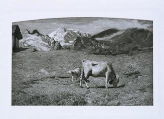 Giovanni Segantini, Frühlingsweide, um 1896, Lithographie, Blattmaße: 29 × 39 cm, Belvedere, Wi ...