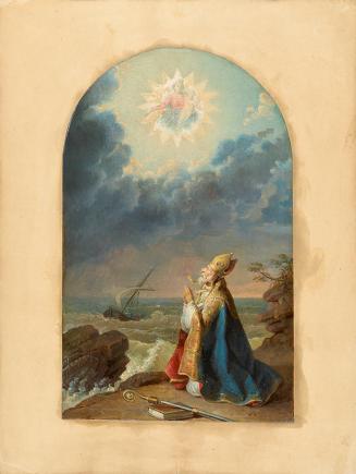Johann Peter Krafft, Der Heilige Spyridon, 1830/1840, Öl auf Papier, 26 x 16 cm, Belvedere, Wie ...