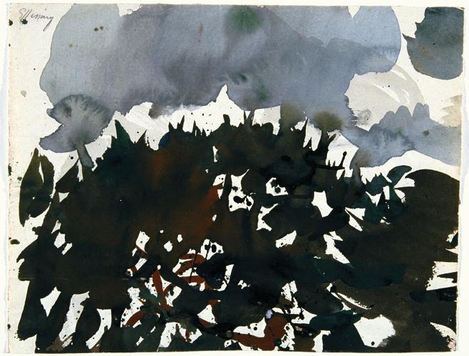 Gustav Hessing, Abstrakte Studie, Deckfarben auf Papier, 25,5 x 33,5 cm, Belvedere, Wien, Inv.- ...