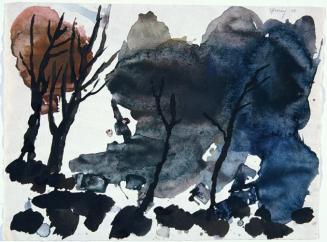 Gustav Hessing, Studie mit Bäumen, 1963, Deckfarben auf Papier, 24 x 32,5 cm, Belvedere, Wien,  ...
