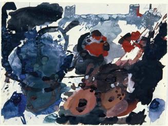 Gustav Hessing, Abstrakte Komposition, 1979, Deckfarben auf Papier, 24 x 32,5 cm, Belvedere, Wi ...