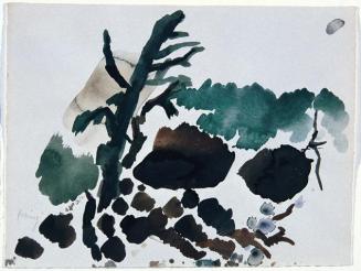Gustav Hessing, Landschaft mit Baum, 1963, Deckfarben auf Papier, 24 x 32 cm, Belvedere, Wien,  ...