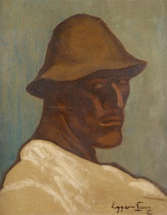 Albin Egger-Lienz, Studienkopf aus: Totentanz, um 1920, Öl auf Karton, 40 × 30,5 cm, Belvedere, ...