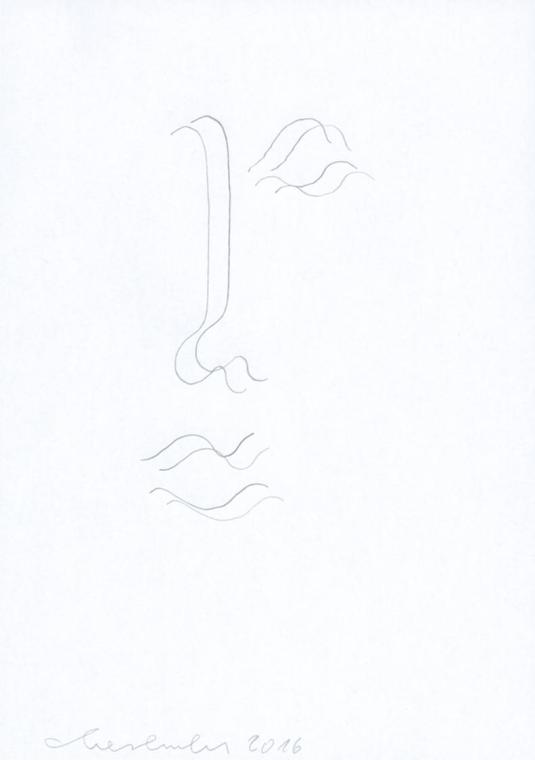 Oswald Oberhuber, Ohne Titel, 2016, Bleistift auf Papier, 29,7 × 20,9 cm, Belvedere, Wien, Inv. ...
