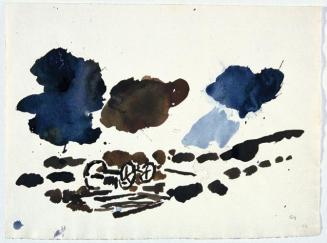 Gustav Hessing, An der Donau, 1978, Deckfarben auf Papier, 28,5 x 38,5 cm, Belvedere, Wien, Inv ...