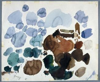 Gustav Hessing, New York, 1965, Deckfarben auf Papier, 35,5 x 43 cm, Belvedere, Wien, Inv.-Nr.  ...