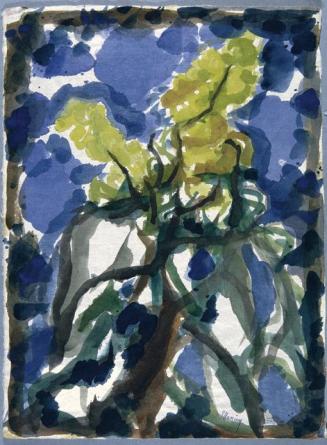 Gustav Hessing, Farbkomposition mit Bäumen, 1930, Deckfarben auf Papier, 42 x 31 cm, Belvedere, ...