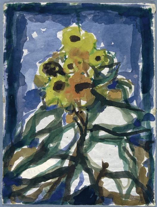 Gustav Hessing, Blumen, 1930, Deckfarben auf Papier, 42 x 31 cm, Belvedere, Wien, Inv.-Nr. 8952