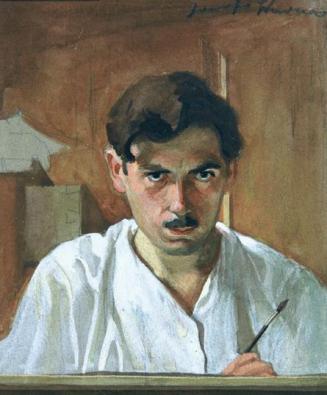 Josef Wawra, Selbstbildnis, um 1923, Aquarell auf Papier, 13 x 11 cm, Belvedere, Wien, Inv.-Nr. ...