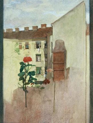 Josef Wawra, Blick aus dem Fenster, um 1907, Aquarell auf Papier, 28,5 x 19 cm, Belvedere, Wien ...