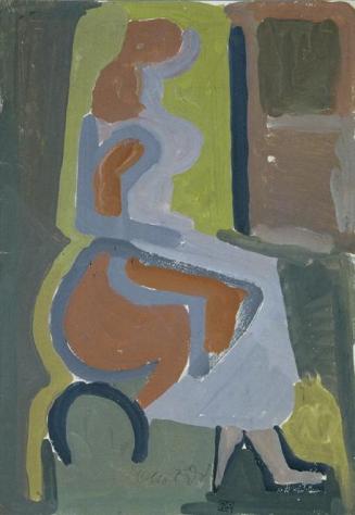 Otto Eder, Abstrakte Figur, 1952, Deckfarben auf Papier, 62 x 43 cm, Belvedere, Wien, Inv.-Nr.  ...