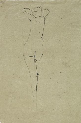 Otto Eder, Weiblicher Rückenakt, 1945/1955, Tusche auf Papier, 47,3 x 31,3 cm, Belvedere, Wien, ...