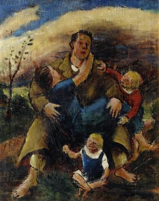 Ferdinand Kitt, Familienbild, undatiert, Öl auf Leinwand, 55 x 44 cm, Belvedere, Wien, Inv.-Nr. ...