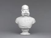 Unbekannter Künstler, Kaiser Franz Joseph I., vor 1889, Weißer Marmor auf weißem Marmorsockel,  ...