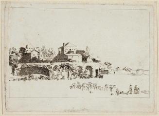 Johann Christian Brand, Landschaft mit Hütten, Radierung, 20,7 x 29 cm, Belvedere, Wien, Inv.-N ...