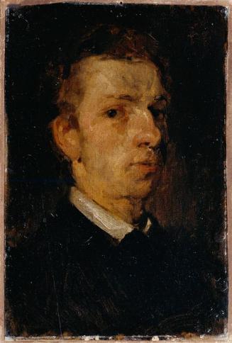 Hans von Marées, Der Maler August Cesar, Öl auf Karton, 41 x 28 cm, Belvedere, Wien, Inv.-Nr. 5 ...