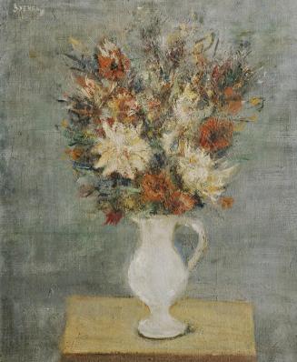 Gertrude Zuckerkandl-Stekel, Blumenvase, undatiert, Öl auf Leinwand auf Holz, 65 x 53 cm, Belve ...