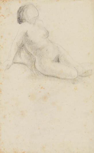 Anny Dollschein, Sitzender weiblicher Akt, Kohle, 45,1 × 28,3 cm, Belvedere, Wien, Inv.-Nr. 110 ...