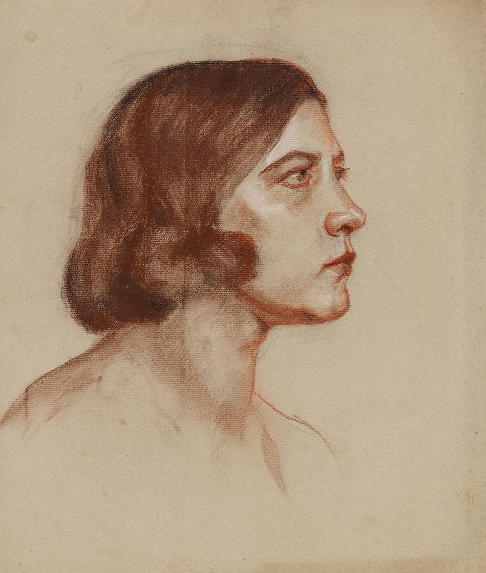 Anny Dollschein, Damenbildnis (recto), Pastell, 40,2 × 34,5 cm, Belvedere, Wien, Inv.-Nr. 11046 ...