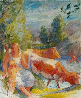 Ernst Graef, Idylle, 1947, Öl auf Leinwand auf Holz, 53 x 44 cm, Belvedere, Wien, Inv.-Nr. 7605