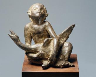 Georg Ehrlich, Kleiner Faun mit Gans, 1958, Bronze, H. (ohne Sockel): 14,7 cm, Belvedere, Wien, ...
