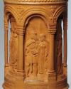 Johann Rint, Deckelpokal mit 6 Szenen aus der Nibelungensage, Detail, Holz, H: 54 cm, H. mit St ...