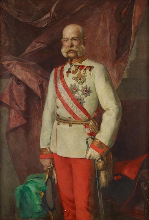 Unbekannter Künstler, Kaiser Franz Josef I., 1899, Öl auf Leinwand, 160,5 × 111 cm, Dauerleihga ...