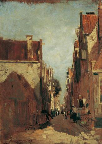Tina Blau, Straße in Amsterdam, 1875, Öl auf Holz, 36,5 x 26,5 cm, Belvedere, Wien, Inv.-Nr. 15 ...