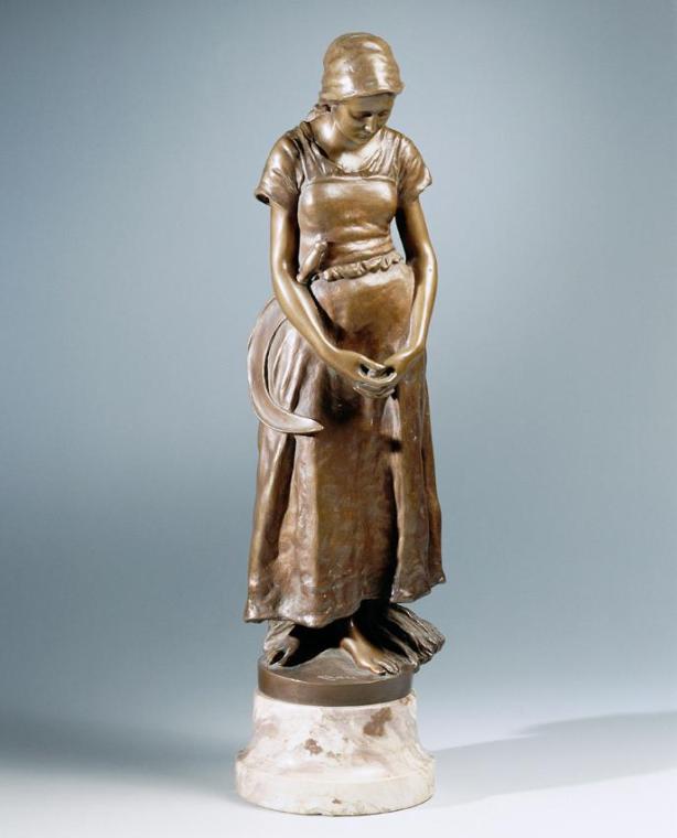 Arthur Kaan, Bauernmädchen, um 1900, Bronze, H: 38,5 cm, Belvedere, Wien, Inv.-Nr. 7364