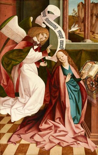 Rueland Frueauf d. Ä., Verkündigung an Maria, 1490, Malerei auf Fichtenholz, 210 × 133,4 cm, Be ...