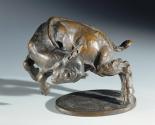 Franz Barwig d. Ä., Springendes Zicklein, 1920/1921, Bronze, patiniert, 13,5 × 18,5 × 13 cm, Be ...