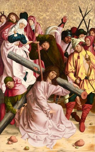 Rueland Frueauf d. Ä., Kreuztragung Christi, um 1490/1491, Malerei auf Fichtenholz, 211,7 × 134 ...