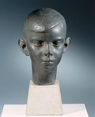Georg Kolbe, Knabenkopf, 1922, Bronze, auf Kunststeinsockel montiert, H. 25,5 cm, Belvedere, Wi ...