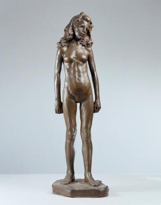 Jan Štursa, Pubertät, 1905, Bronze, 83 × 25 × 30 cm, 15 kg, Belvedere, Wien, Inv.-Nr. 1898