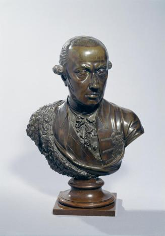 Karl Georg Merville, Kaiser Leopold II., 1792, Gelbguss, patiniert, H: 58 cm, Belvedere, Wien,  ...