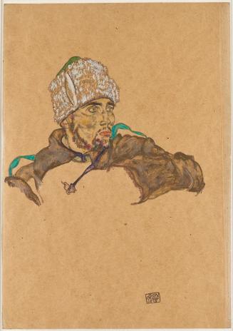 Egon Schiele, Russischer Kriegsgefangener, 1915, Gouache und Bleistift auf Papier, 44,5 x 31 cm ...