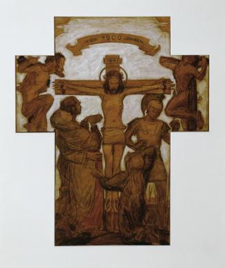 Josef Wawra, Kreuzigung, 1900, Öl auf Papier, 94 × 78 cm, Belvedere, Wien, Inv.-Nr. 9256