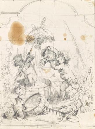 Friedrich Sturm, Der Weinbau, um 1870/1880, Bleistift auf Papier, 19,2 × 13,7 cm, Belvedere, Wi ...