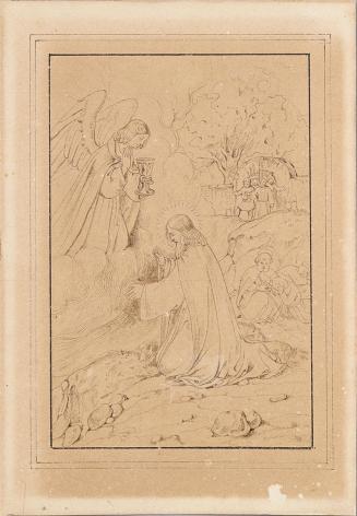 Joseph Hasslwander, Christus am Ölberg, um 1850, Feder auf Papier, 15,7 × 11 cm, Belvedere, Wie ...
