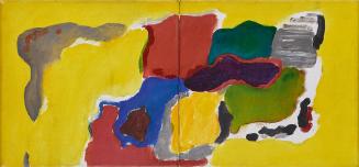 Rudolf Goessl, Ohne Titel, 1968, Öl auf Leinwand, 30,5 × 64,5 × 3,5 cm, Schenkung Rudolf und Ch ...