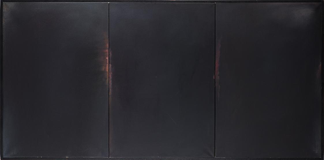 Rudolf Goessl, Freitag, 1978, Öl auf Leinwand, 100 × 204 cm, Belvedere, Wien, Inv.-Nr. 11561